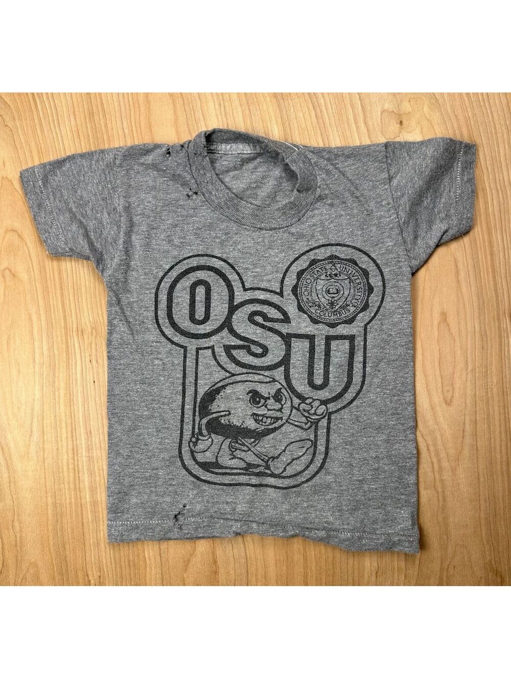 Vintage 70s Kids Ohio State University tshirt Single Stitch osu buckeyes college